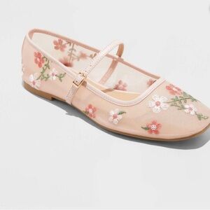 Wild Fable Women's Floral Mesh Mary
Jane Flats Upper Embroidered
Eyelet